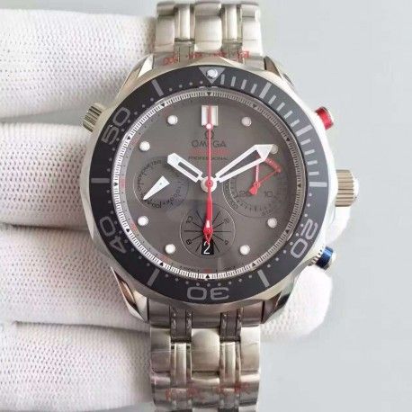 Replica Omega Seamaster Diver 300M Chronograph 212.92.44.50.99.001 Noob Stainless Steel Grey Dial Swiss 7753