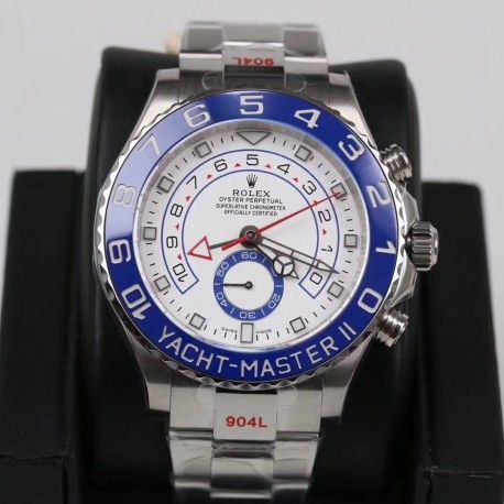 Replica Rolex Yacht-Master II 116680 GM Stainless Steel 904L White Dial Swiss 4161