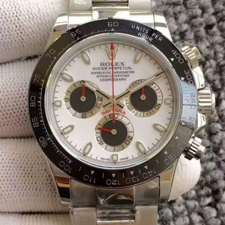Replica Rolex Daytona Cosmograph 116500LN JH Stainless Steel White Dial & Black Subdials Swiss 4130 Run 6@SEC