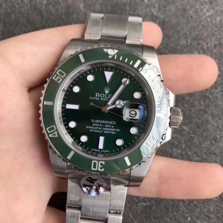Replica Rolex Submariner Date 116610LV AR Stainless Steel 904L Green Dial Swiss 2824-2
