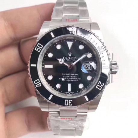 Replica Rolex Submariner Date 116610LN 2018 Noob V9 Stainless Steel 904L Black Dial Swiss 2836-2