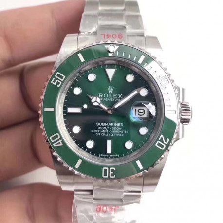 Replica Rolex Submariner Date 116610LV 2018 Noob V9 Stainless Steel 904L Green Dial Swiss 2836-2