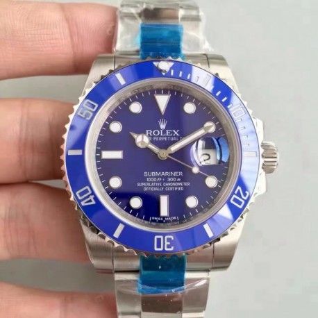 Replica Rolex Submariner Date 116619LB Noob V8 Stainless Steel Blue Dial Swiss 3135