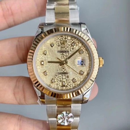 Replica Rolex Datejust II 41MM 126333 WF Stainless Steel 904L & 18K Yellow Wrapped Gold Champagne Rolex Dial Swiss 3135