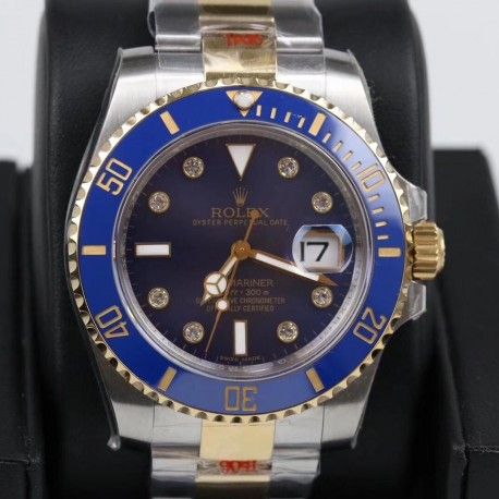 Replica Rolex Submariner Date 116613LB GM 18K Yellow Gold Wrapped & Stainless Steel 904L Blue Dial Swiss 3135