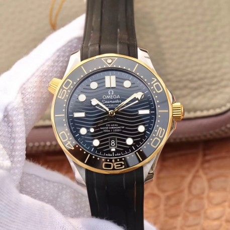 Replica Omega Seamaster Diver 300M 210.22.42.20.01.001 VS Stainless Steel & Yellow Gold Black Dial Swiss 8800