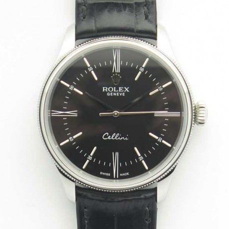 Replica Rolex Cellini 50509 MK V4 Stainless Steel Black Dial Swiss 3132