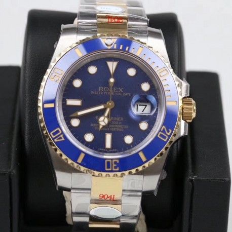 Replica Rolex Submariner Date 116613LB GM 18K Yellow Gold Wrapped & Stainless Steel 904L Blue Dial Swiss 3135