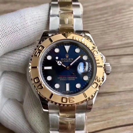 Replica Rolex Yacht-Master 40 116623 GM Stainless Steel & 18K Yellow Gold Wrapped Blue Dial Swiss 2836-2