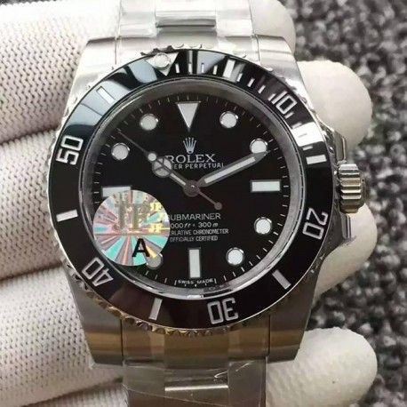 Replica Rolex Submariner 114060 JF Stainless Steel Black Dial Swiss 3130