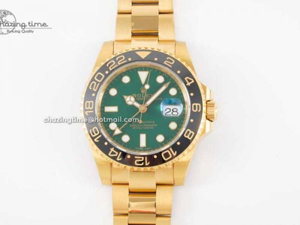 GMT Master II 116718 LN 904L SS APF 1:1 Best Edition Green Dial on YG Bracelet VR3186 CHS