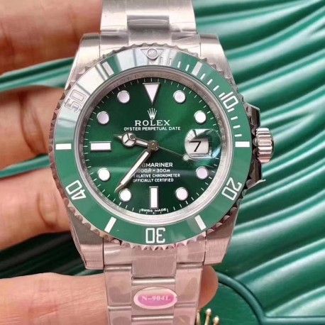 Replica Rolex Submariner Date 116610LV Noob V8 Stainless Steel Green Dial Swiss 3135