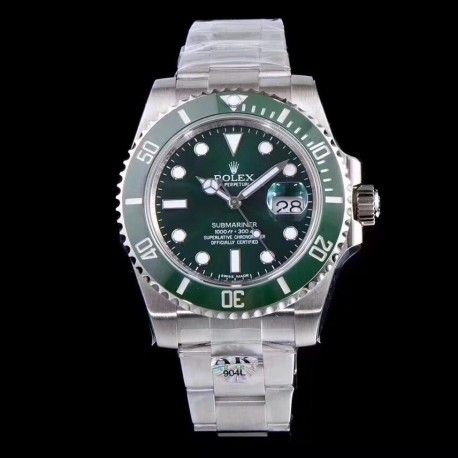 Replica Rolex Submariner Date 116610LV AR Stainless Steel 904L Green Dial Swiss 3135