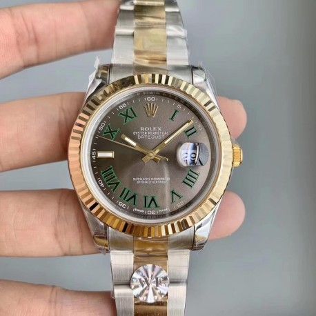 Replica Rolex Datejust II 41MM 126333 WF Stainless Steel 904L & 18K Yellow Gold Wrapped Anthracite Dial Swiss 3135
