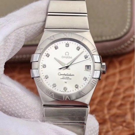 Replica Omega Constellation 123.10.38.21.52.001 38MM SSS Stainless Steel Silver Dial Swiss 8500